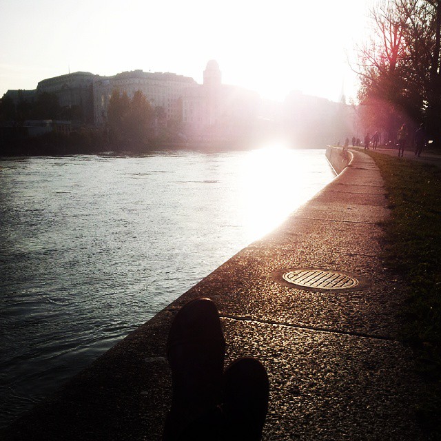 Enjoying the last sunrays at the river. #fromwhereistand #autumn #Herbstsonne #sun #potd #photooftheday #igersaustria #igersvienna #Vienna #Wien #Donaukanal #girl #igers #instagood #instame #instadaily