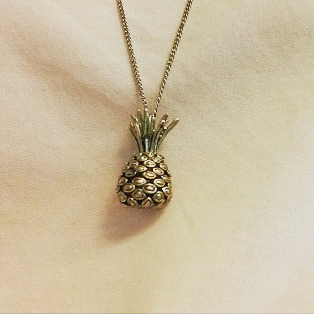 It's sort of a pineapple day. #pineapple #necklace #ootd